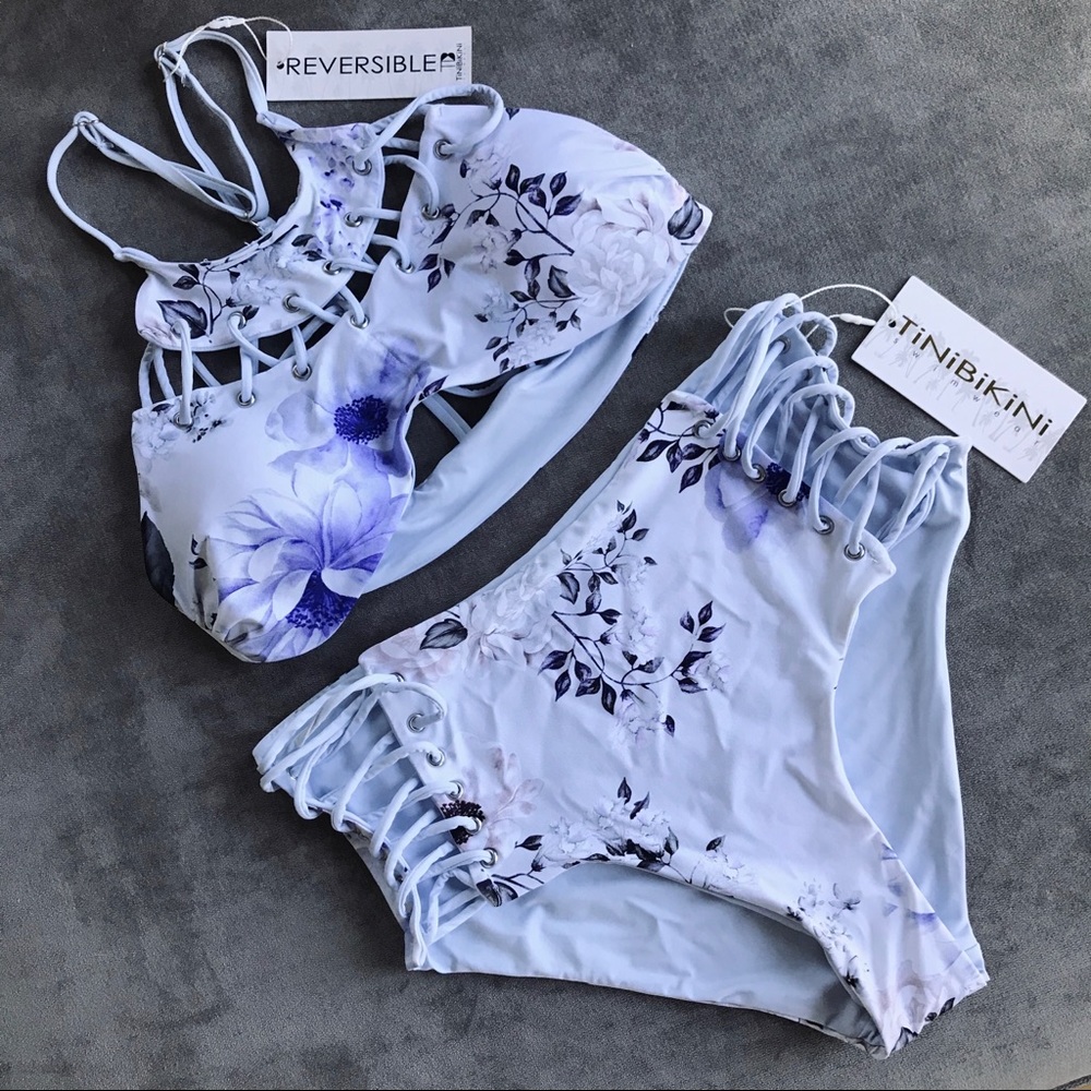 Floral/Pastel Reversible TiniBikini Swimsuit